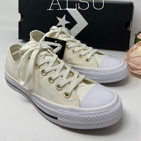 Converse | Shoes | Converse Ctas Low Top Canvas Egret Gold W Authent ...